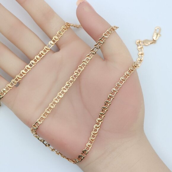 "Classic Link Rose Gold Chain Necklace Elegant Shine, XPNL0129 - Picture 12 of 12